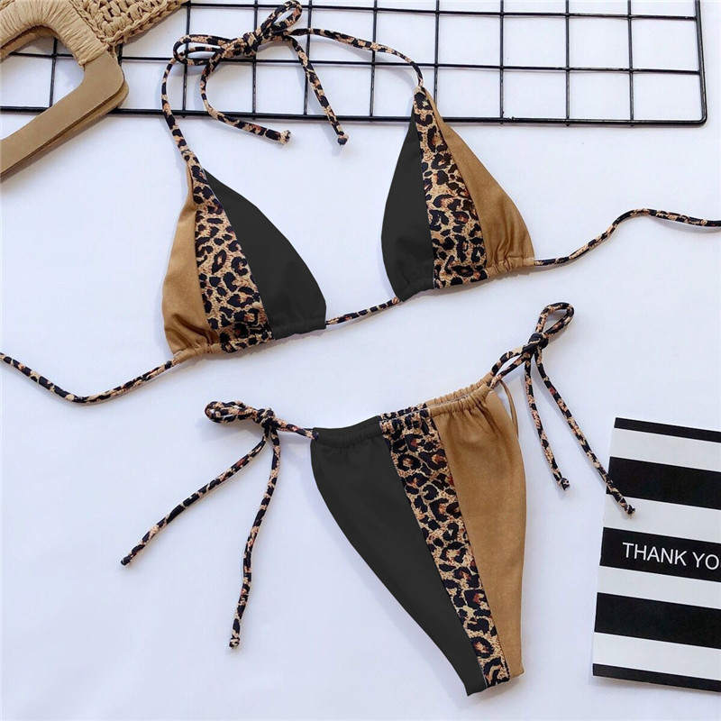 Peachtan Halter leopard bikini 2020 ladies swimwear women Sexy swimsuit Female bathing suit Summer beach wear Micro bikini set Peachtan Halter leopard bikini 2020 ladies swimwear women Sexy swimsuit Female bathing suit Summer beach wear Micro bikini set