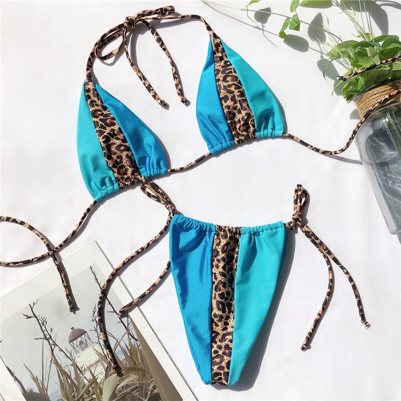 Peachtan Halter leopard bikini 2020 ladies swimwear women Sexy swimsuit Female bathing suit Summer beach wear Micro bikini set Peachtan Halter leopard bikini 2020 ladies swimwear women Sexy swimsuit Female bathing suit Summer beach wear Micro bikini set