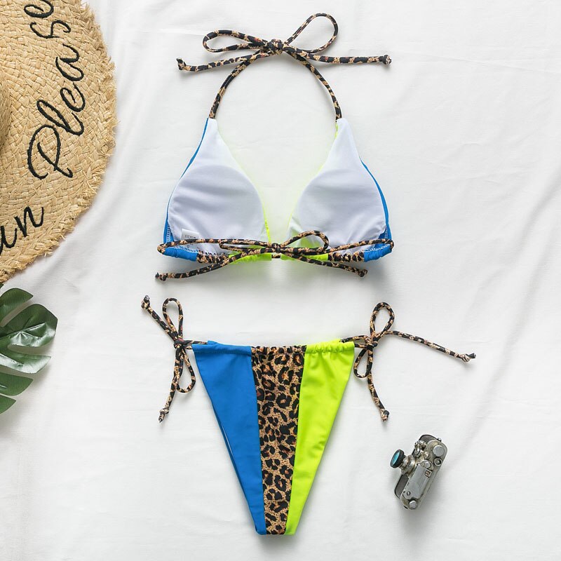 Peachtan Halter leopard bikini 2020 ladies swimwear women Sexy swimsuit Female bathing suit Summer beach wear Micro bikini set Peachtan Halter leopard bikini 2020 ladies swimwear women Sexy swimsuit Female bathing suit Summer beach wear Micro bikini set