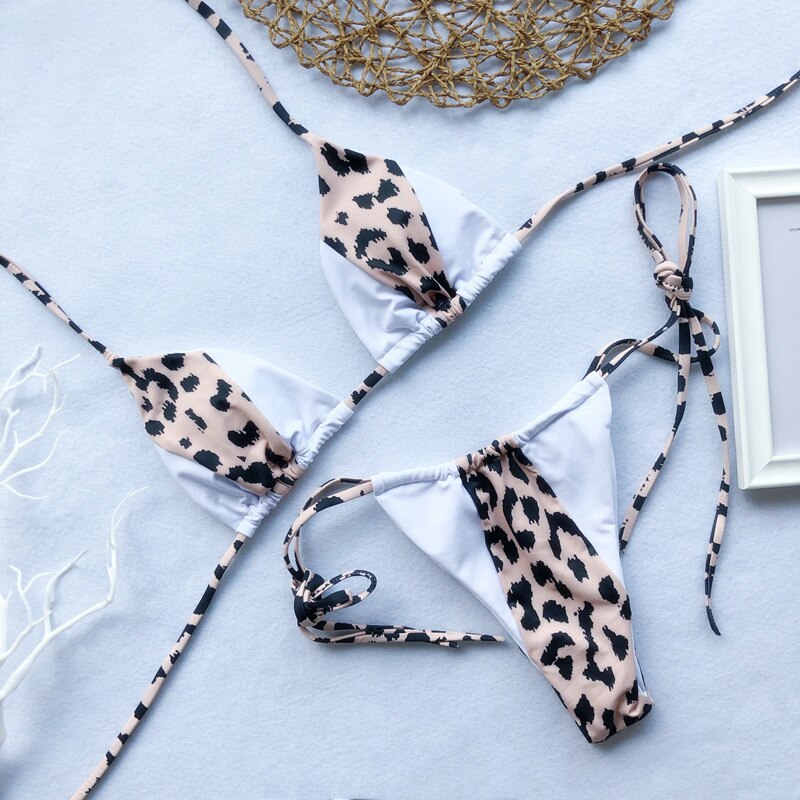 Peachtan Halter leopard bikini 2020 ladies swimwear women Sexy swimsuit Female bathing suit Summer beach wear Micro bikini set Peachtan Halter leopard bikini 2020 ladies swimwear women Sexy swimsuit Female bathing suit Summer beach wear Micro bikini set