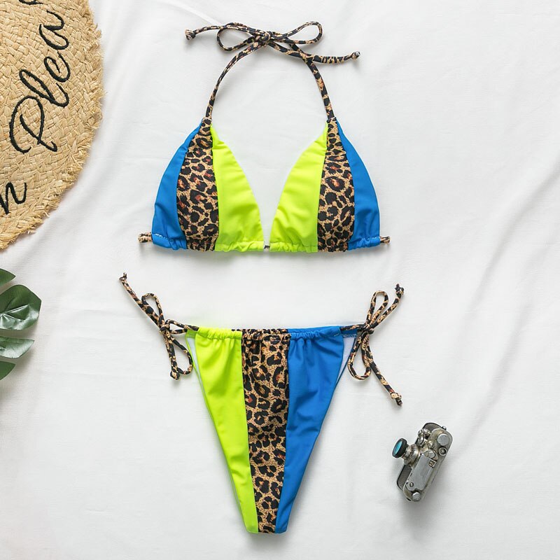 Peachtan Halter leopard bikini 2020 ladies swimwear women Sexy swimsuit Female bathing suit Summer beach wear Micro bikini set Peachtan Halter leopard bikini 2020 ladies swimwear women Sexy swimsuit Female bathing suit Summer beach wear Micro bikini set