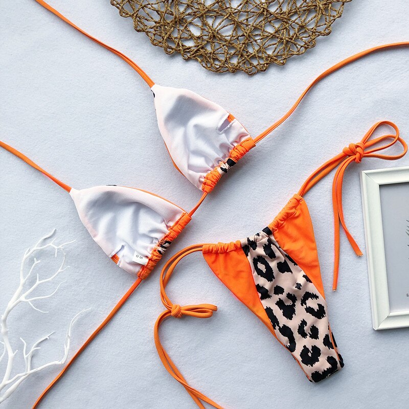 Peachtan Halter leopard bikini 2020 ladies swimwear women Sexy swimsuit Female bathing suit Summer beach wear Micro bikini set Peachtan Halter leopard bikini 2020 ladies swimwear women Sexy swimsuit Female bathing suit Summer beach wear Micro bikini set