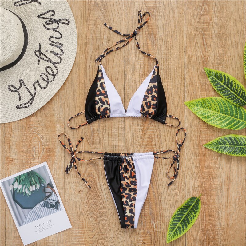 Peachtan Halter leopard bikini 2020 ladies swimwear women Sexy swimsuit Female bathing suit Summer beach wear Micro bikini set Peachtan Halter leopard bikini 2020 ladies swimwear women Sexy swimsuit Female bathing suit Summer beach wear Micro bikini set