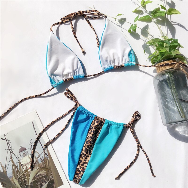 Peachtan Halter leopard bikini 2020 ladies swimwear women Sexy swimsuit Female bathing suit Summer beach wear Micro bikini set Peachtan Halter leopard bikini 2020 ladies swimwear women Sexy swimsuit Female bathing suit Summer beach wear Micro bikini set