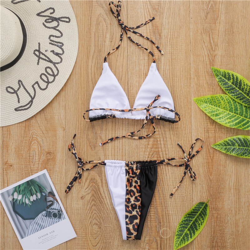 Peachtan Halter leopard bikini 2020 ladies swimwear women Sexy swimsuit Female bathing suit Summer beach wear Micro bikini set Peachtan Halter leopard bikini 2020 ladies swimwear women Sexy swimsuit Female bathing suit Summer beach wear Micro bikini set