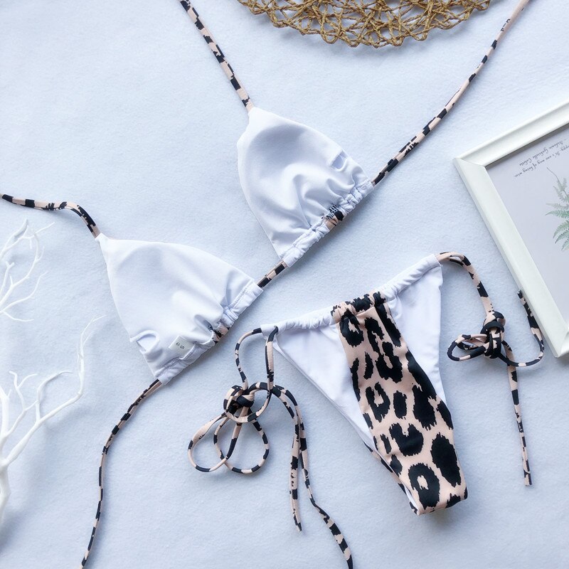 Peachtan Halter leopard bikini 2020 ladies swimwear women Sexy swimsuit Female bathing suit Summer beach wear Micro bikini set Peachtan Halter leopard bikini 2020 ladies swimwear women Sexy swimsuit Female bathing suit Summer beach wear Micro bikini set